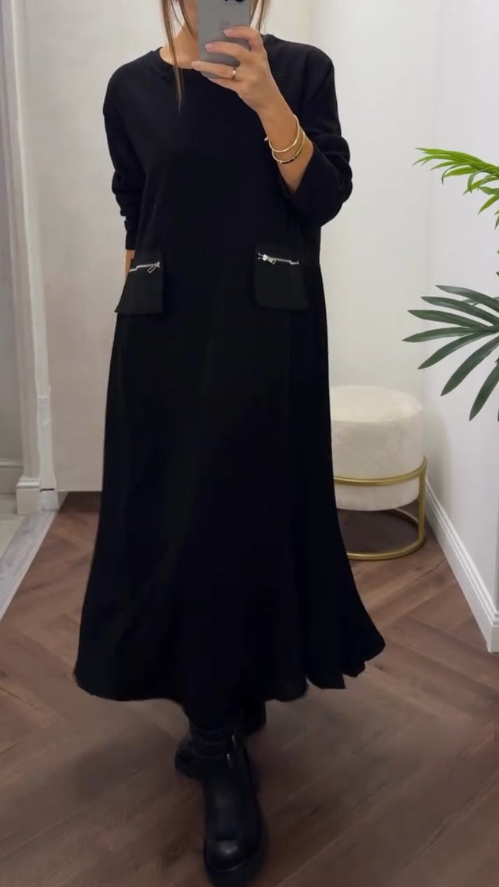 Celestine - Robe plissée à col rond