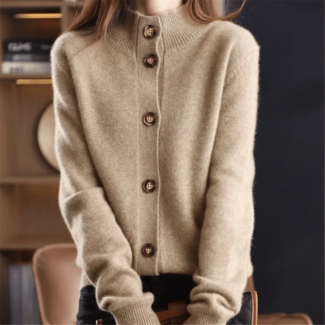 Celeste - Cardigan chic à col montant