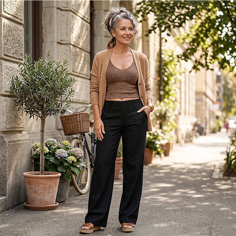 Elowra - Pantalon de costume évasé sur mesure