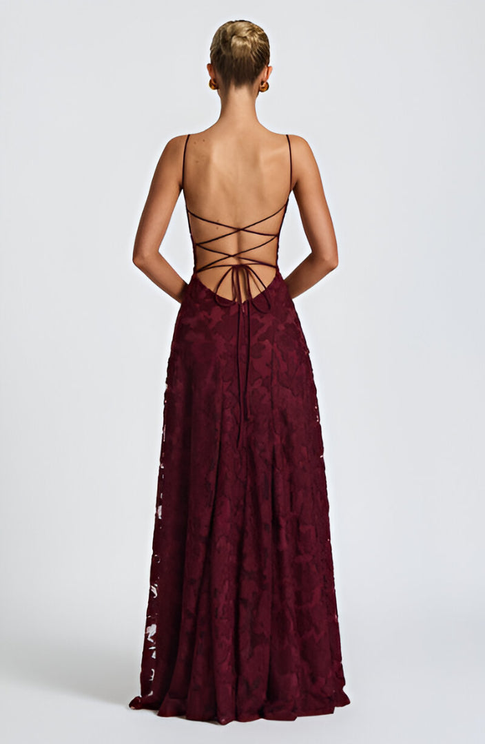 Francisa - Robe longue corsage en dentelle