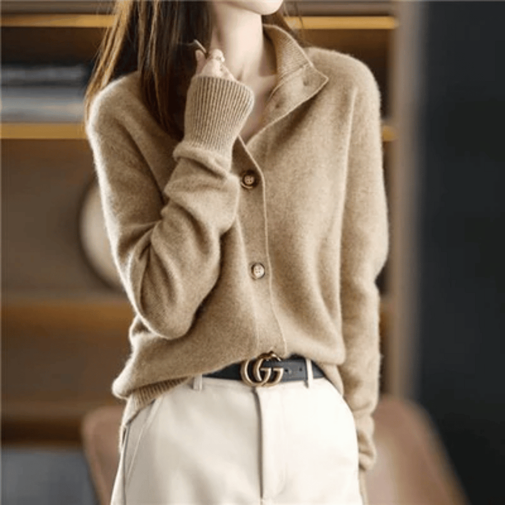 Celeste - Cardigan chic à col montant