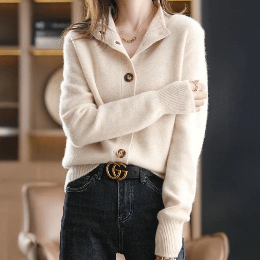Celeste - Cardigan chic à col montant
