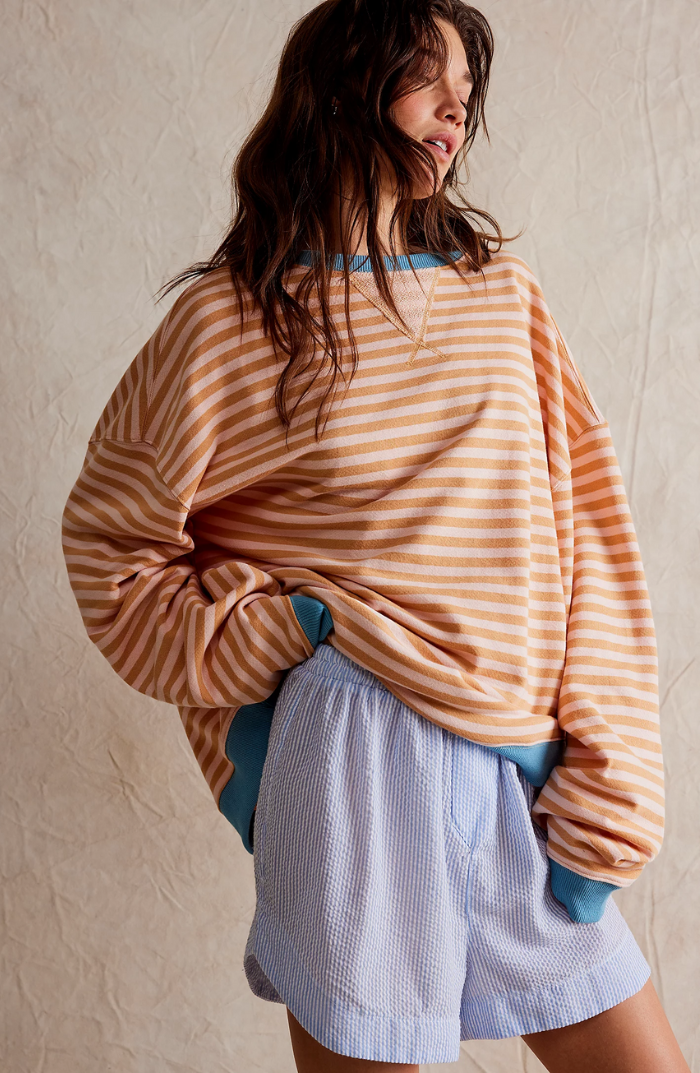 LINDA - Pull oversize à rayures