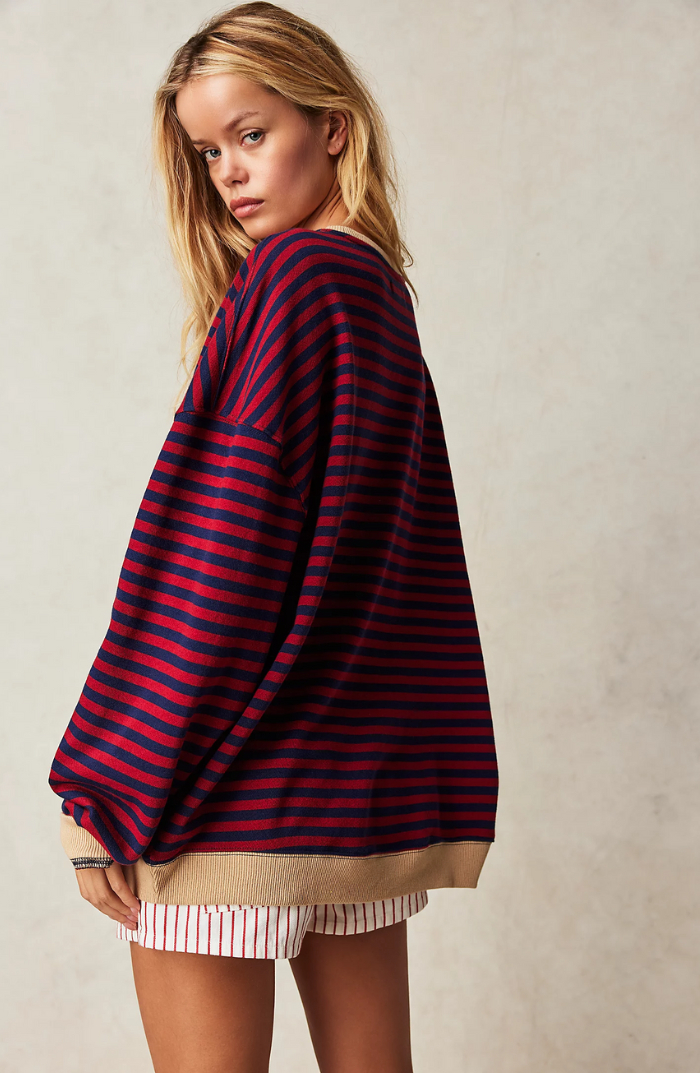 LINDA - Pull oversize à rayures