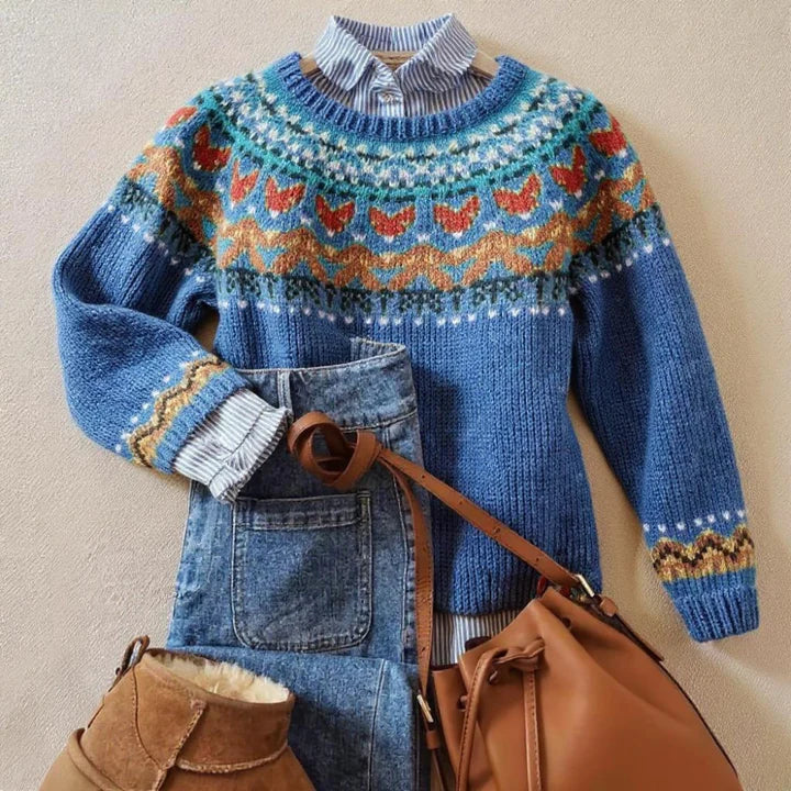 Velvo - Pull en tricot vintage