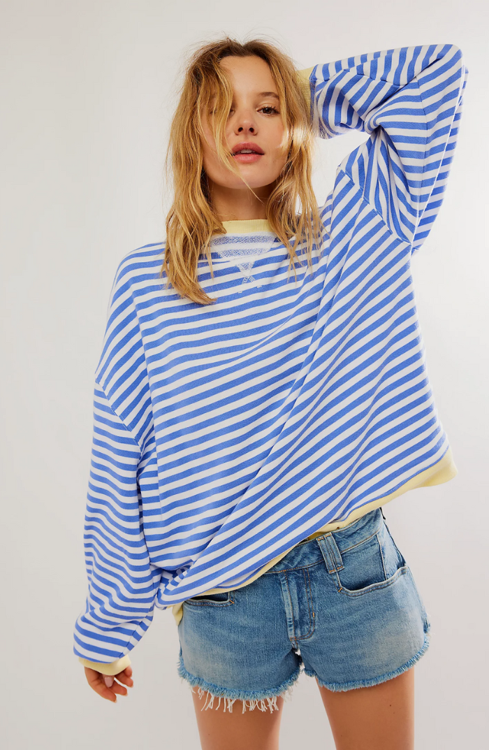 LINDA - Pull oversize à rayures