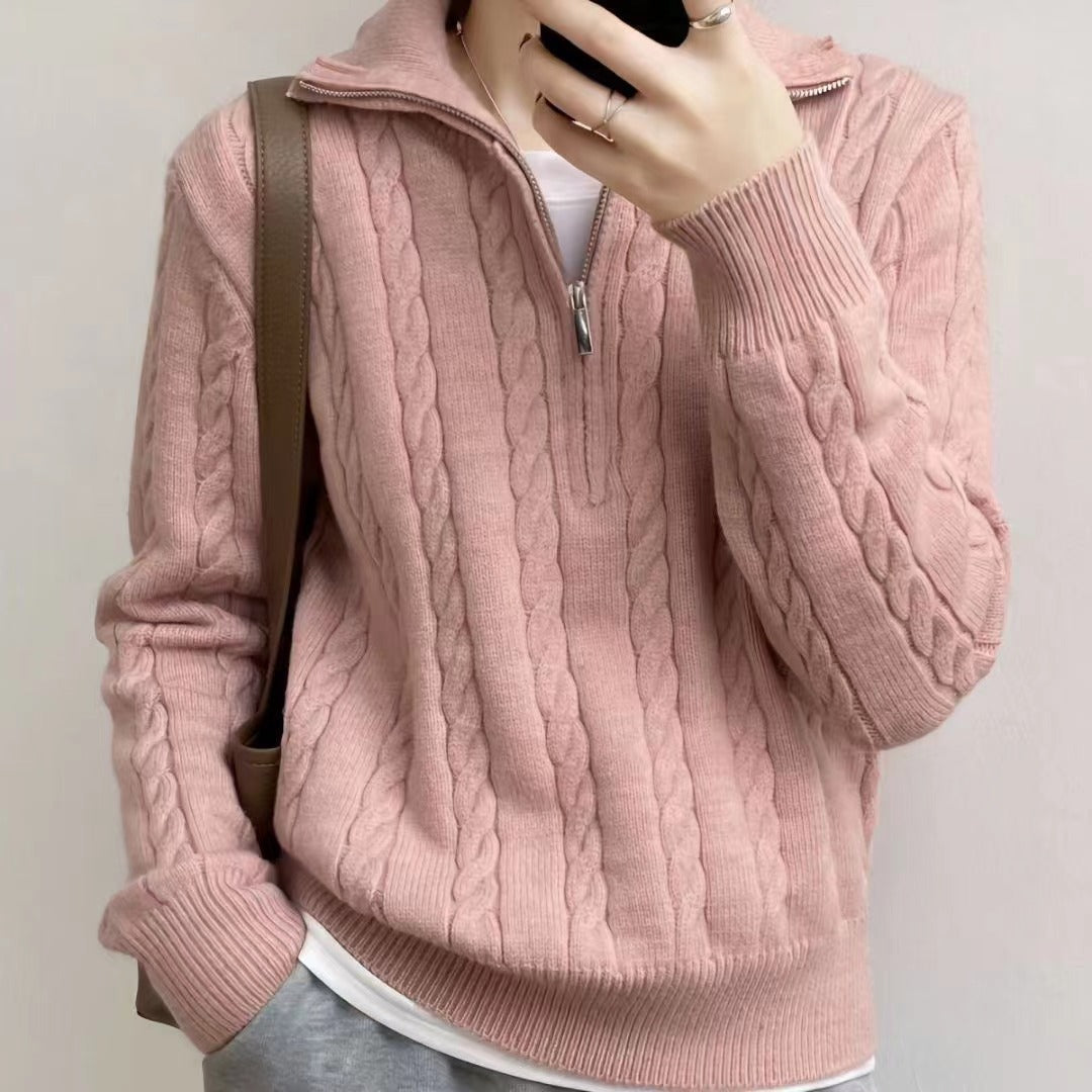 Fiona - Pull demi-zippé en coton