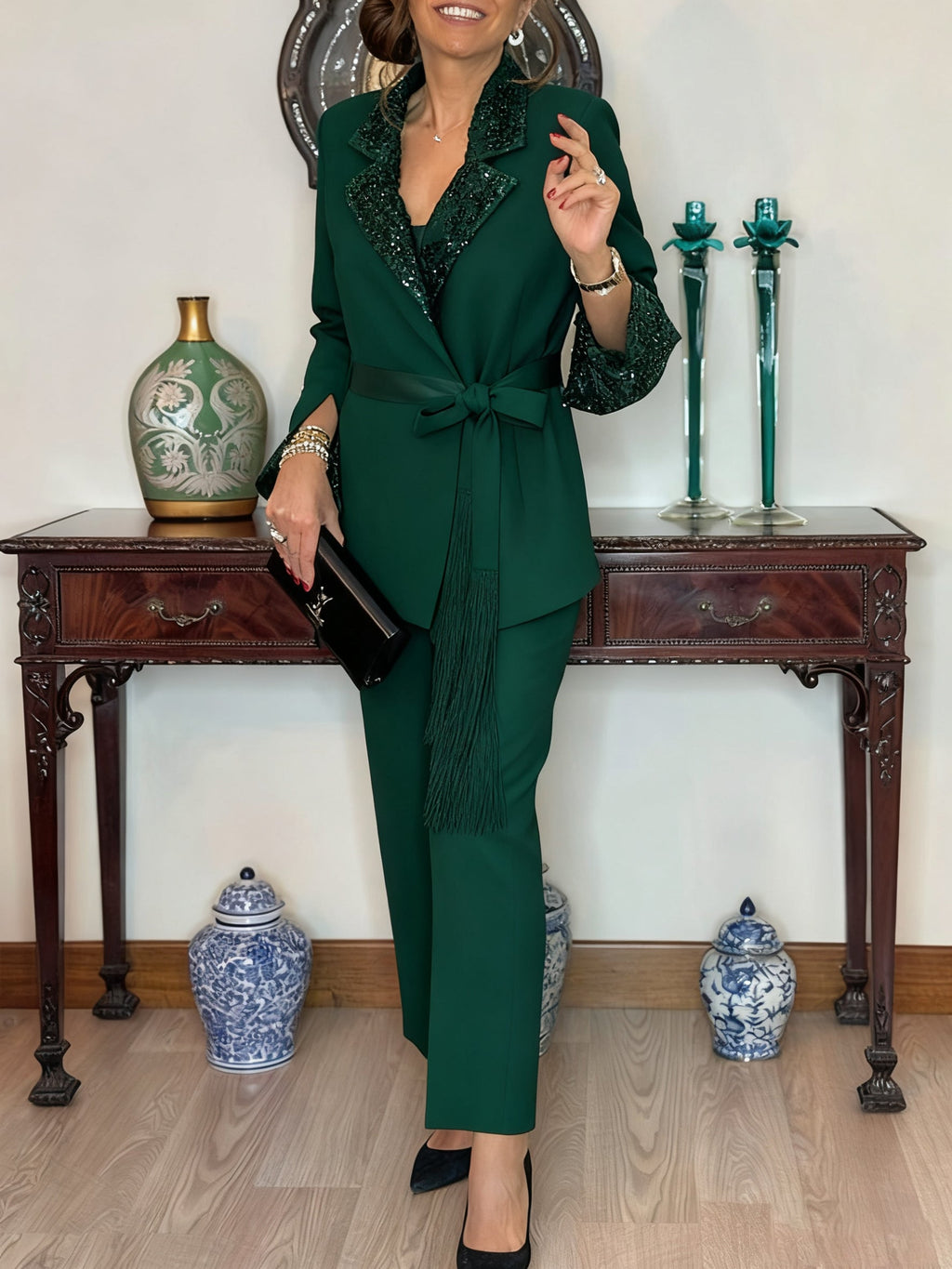 Dorinelle - Ensemble blazer et pantalon à sequins