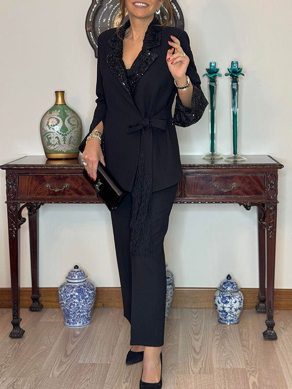 Dorinelle - Ensemble blazer et pantalon à sequins