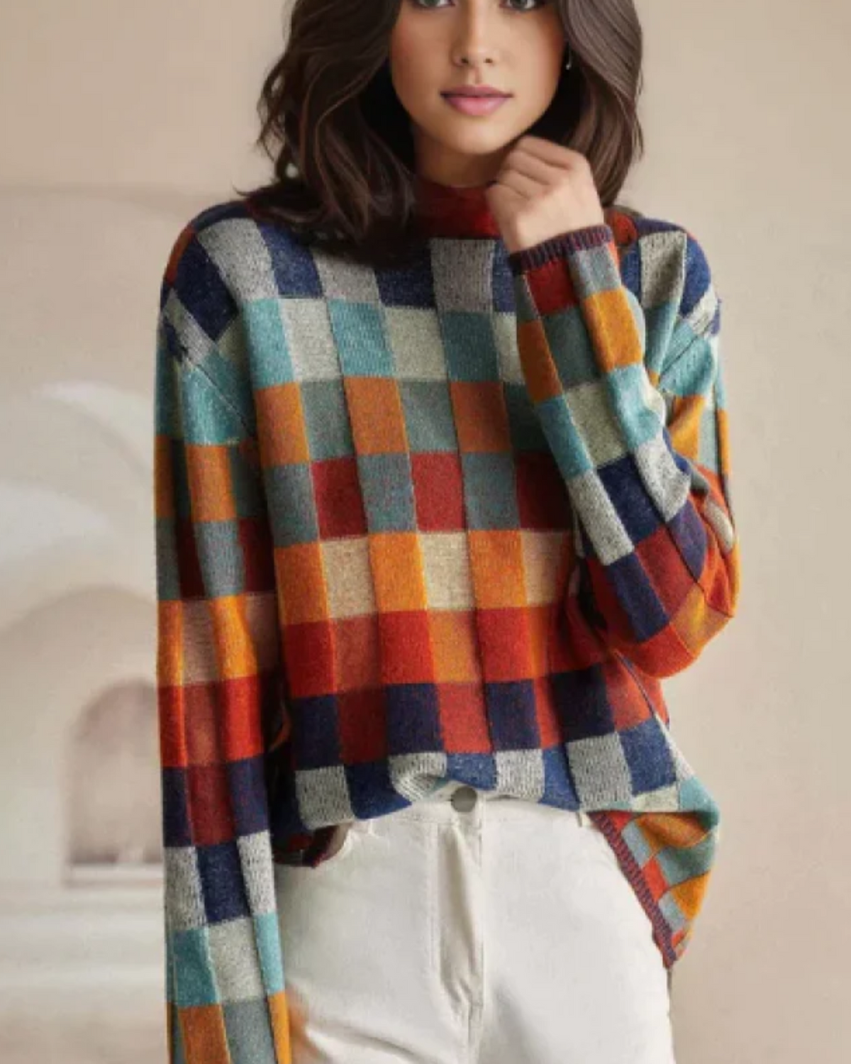 DAPHNE - Pull en cachemire patchwork
