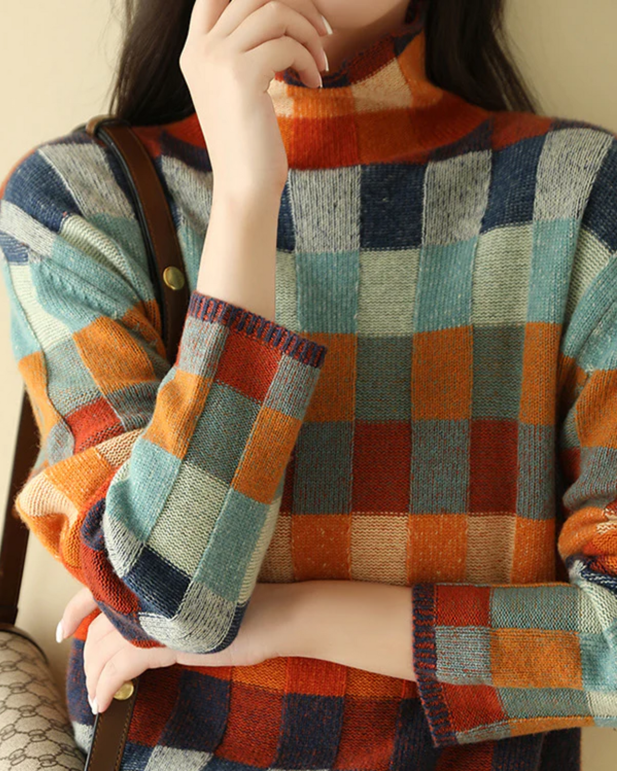 DAPHNE - Pull en cachemire patchwork