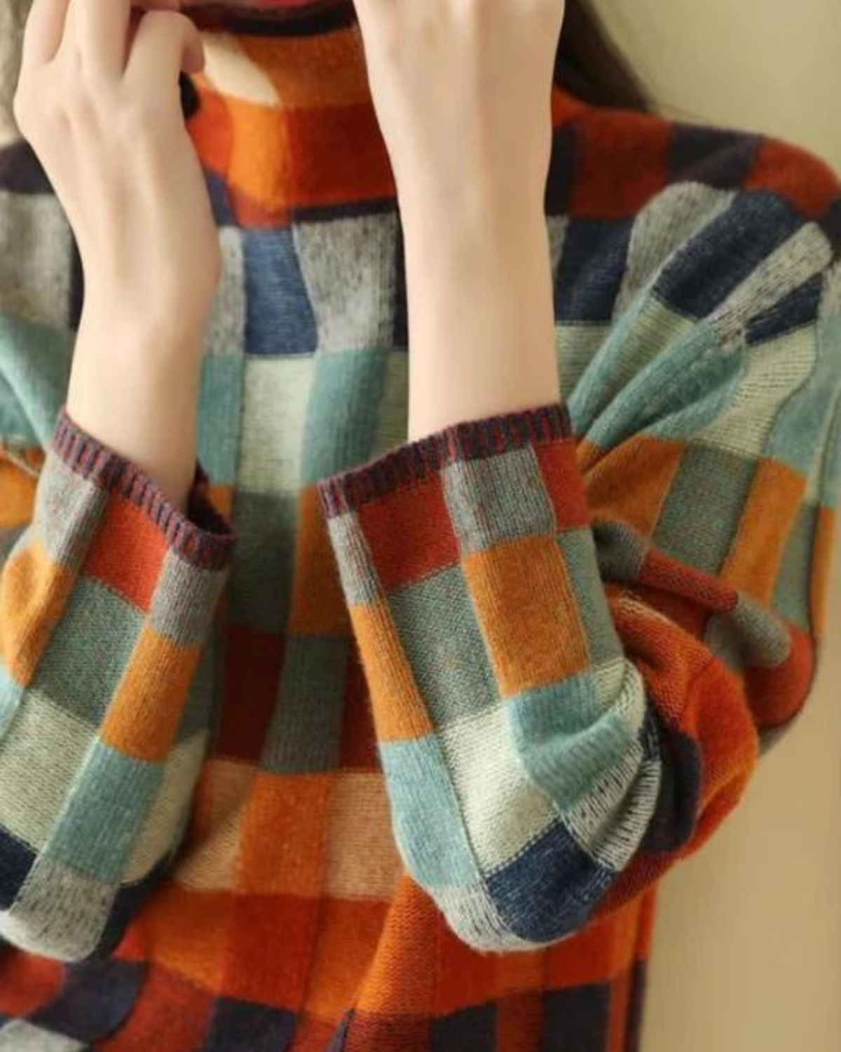 DAPHNE - Pull en cachemire patchwork