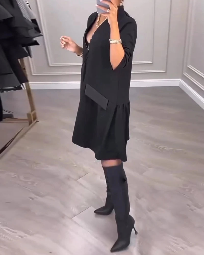 Coralie - Robe trapèze à col en V