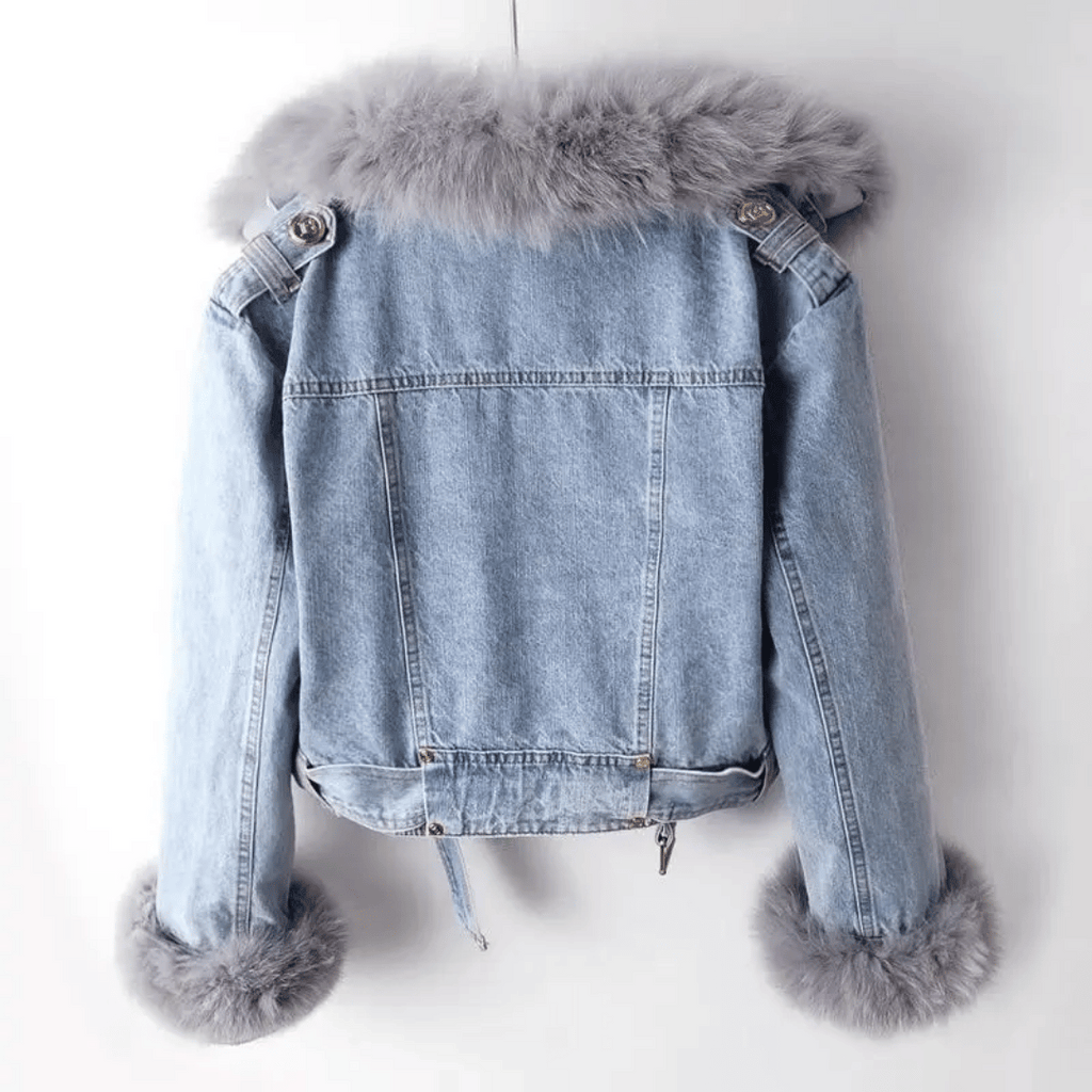 Livia - Veste classique en fourrure de denim