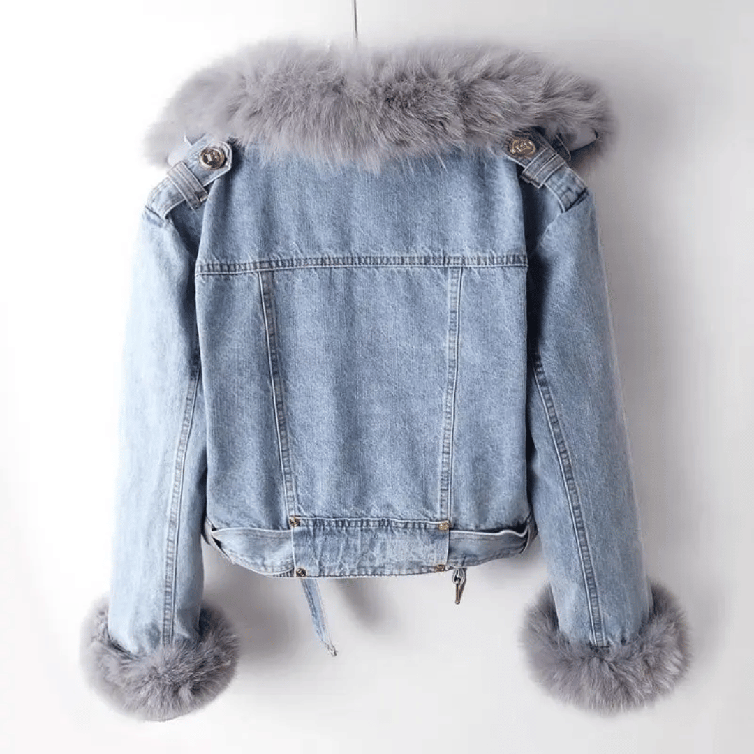 Livia - Veste classique en fourrure de denim