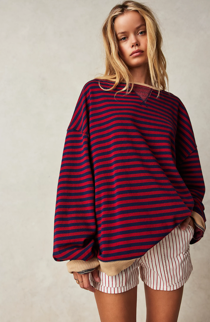 LINDA - Pull oversize à rayures