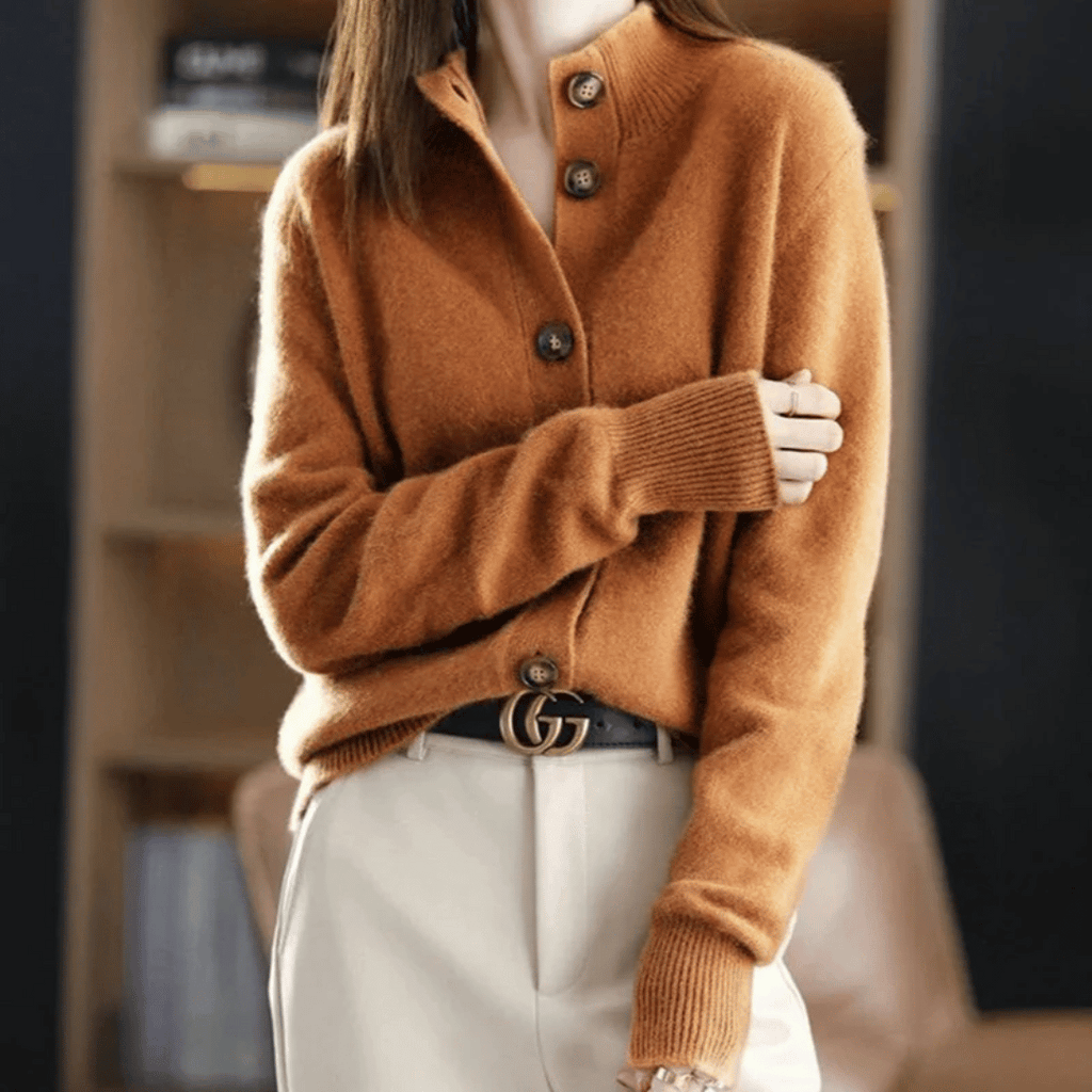 Celeste - Cardigan chic à col montant