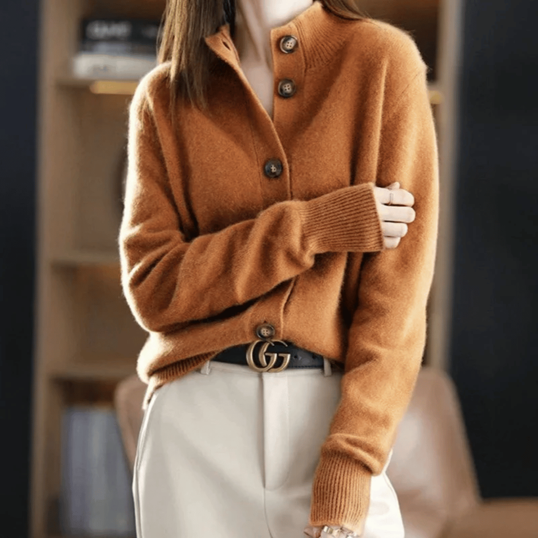 Celeste - Cardigan chic à col montant