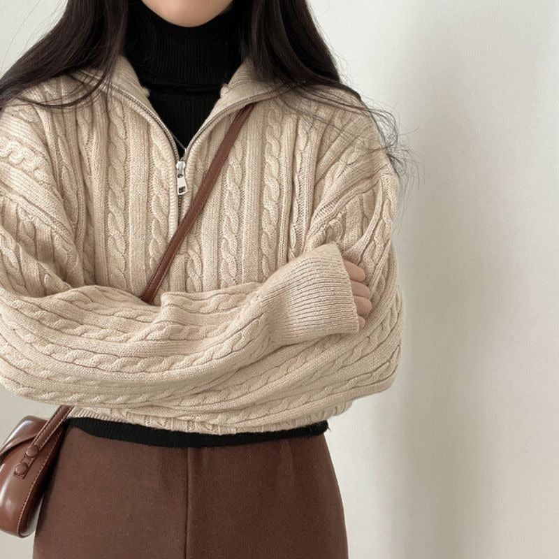 Fiona - Pull demi-zippé en coton