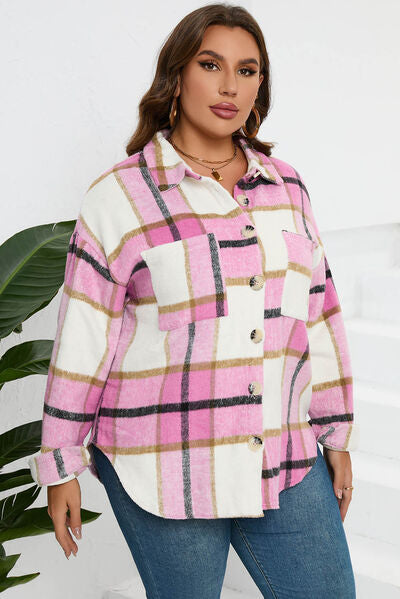 Kath - Veste boutonnée à carreaux avec épaules tombantes