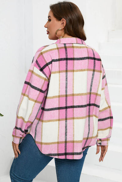 Kath - Veste boutonnée à carreaux avec épaules tombantes