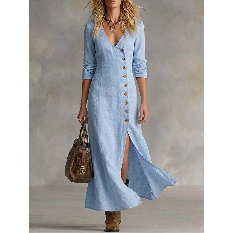Oceane - Robe chemise mi-longue vintage