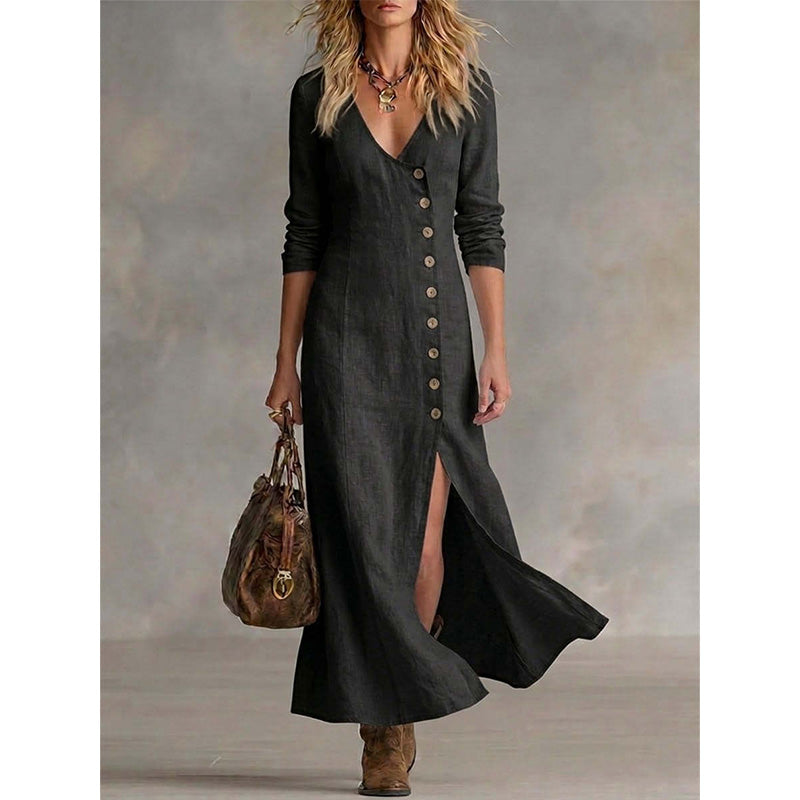 Oceane - Robe chemise mi-longue vintage