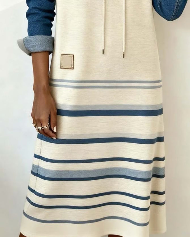 Ceralyn - Robe patchwork à capuche