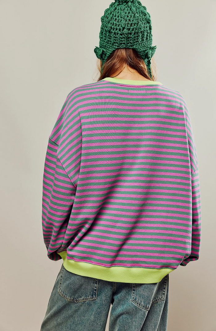 LINDA - Pull oversize à rayures