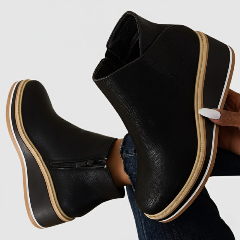 Lorelei - Bottes compensées orthopédiques en cuir