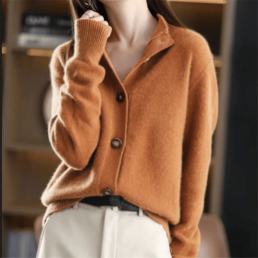 Celeste - Cardigan chic à col montant