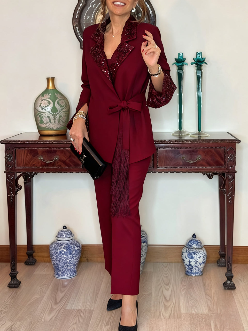 Dorinelle - Ensemble blazer et pantalon à sequins