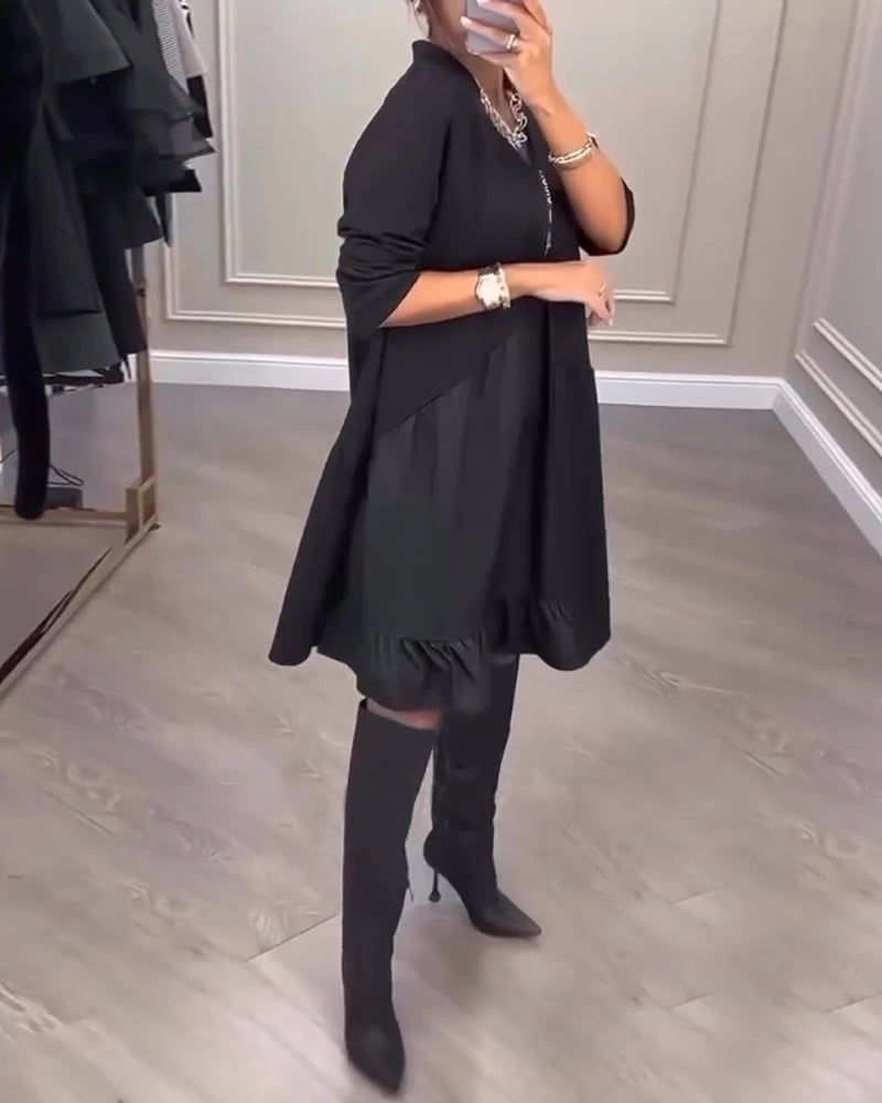 Coralie - Robe trapèze à col en V