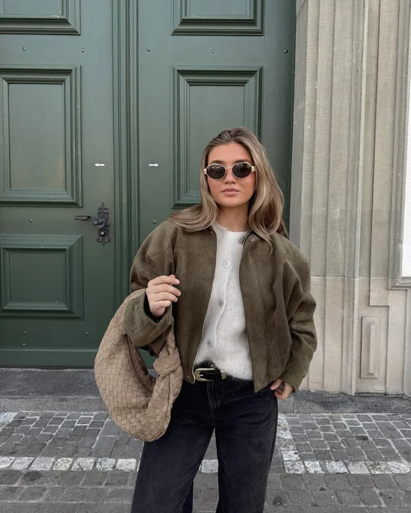 ADA - Veste bomber en simili daim