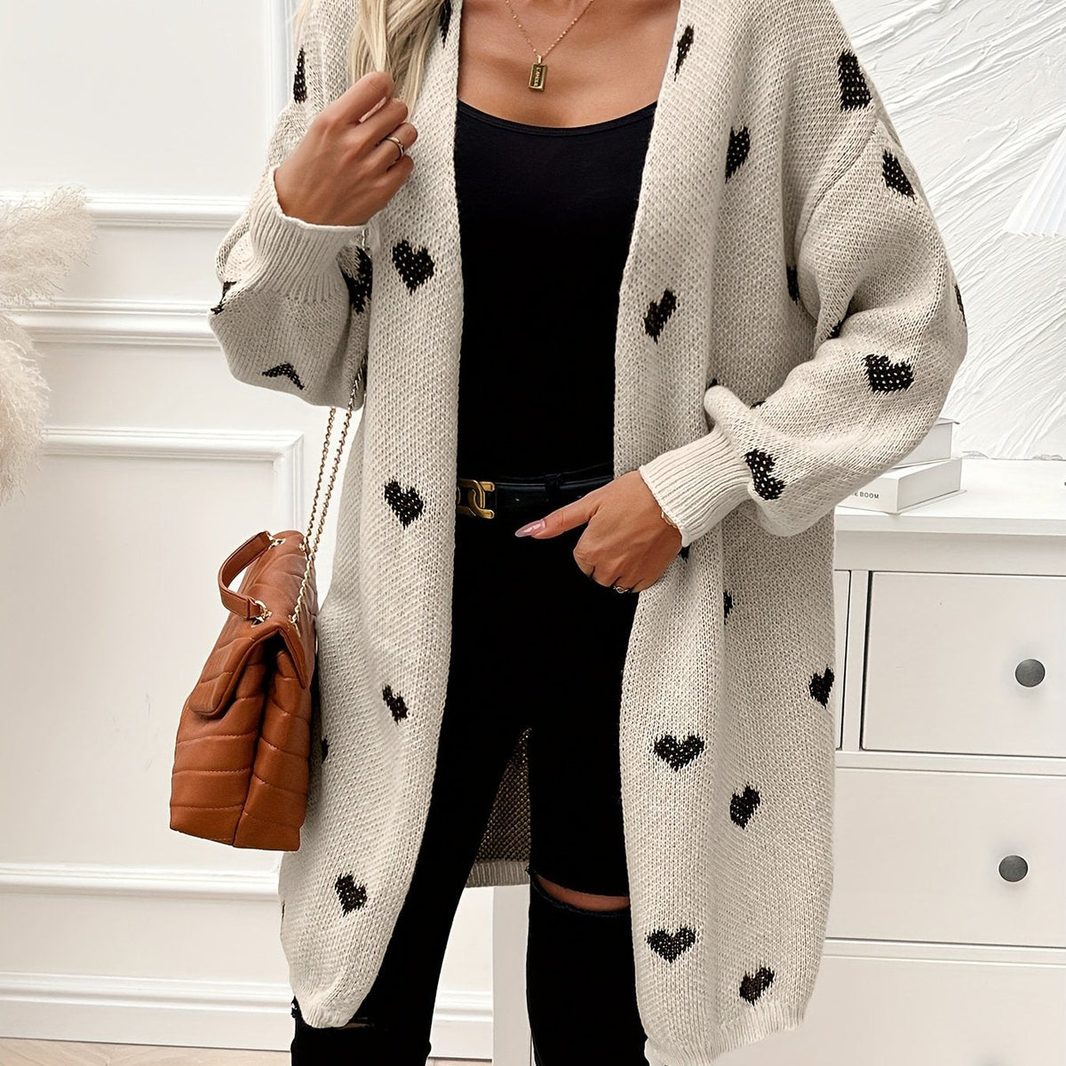 Noretta - Cardigan en tricot à cœur