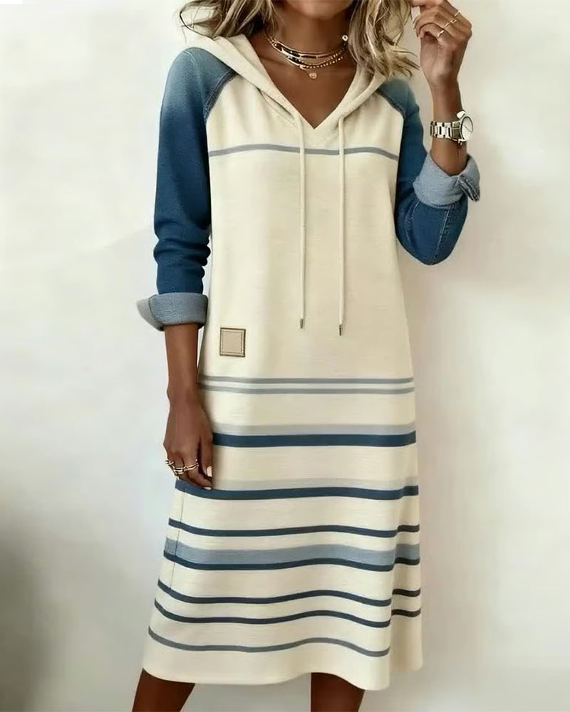 Ceralyn - Robe patchwork à capuche