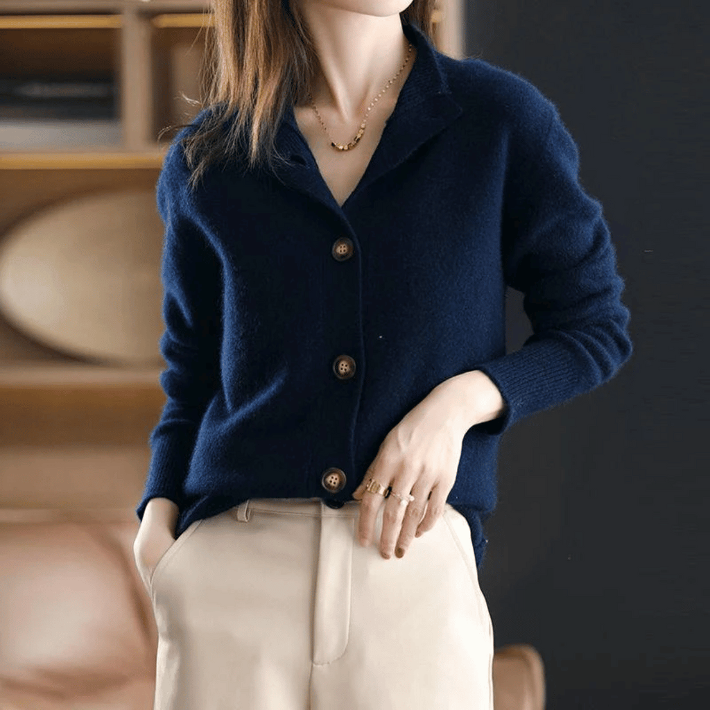 Celeste - Cardigan chic à col montant