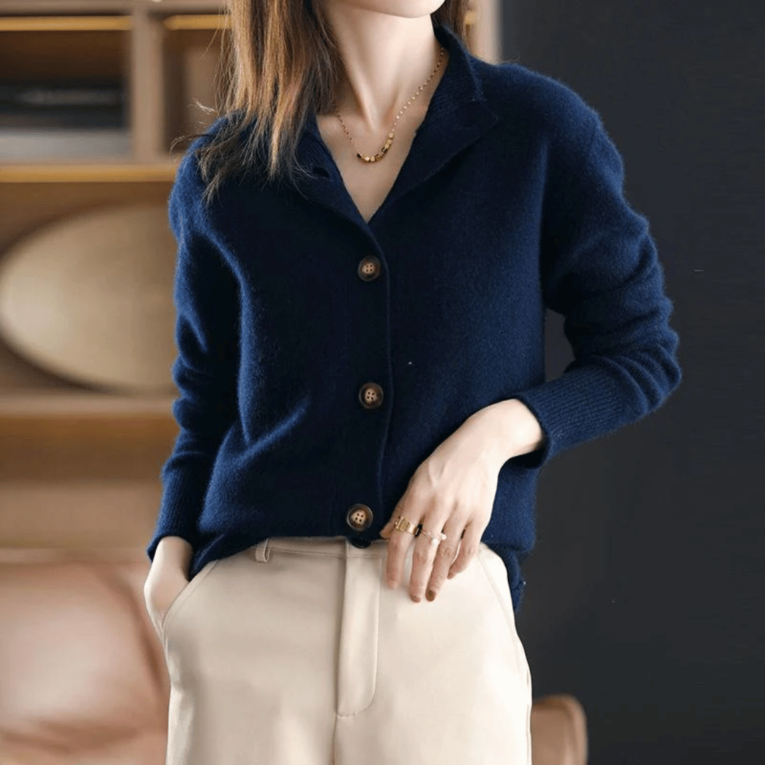 Celeste - Cardigan chic à col montant