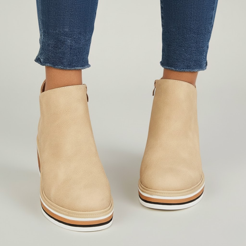 Lorelei - Bottes compensées orthopédiques en cuir