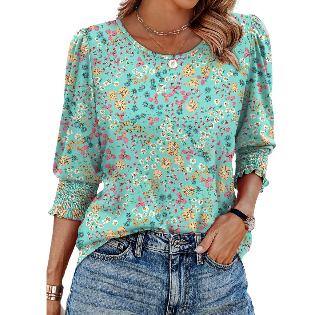 MILEA - Blouse clique style smocké