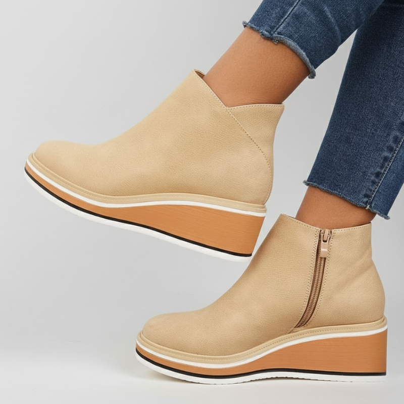 Lorelei - Bottes compensées orthopédiques en cuir