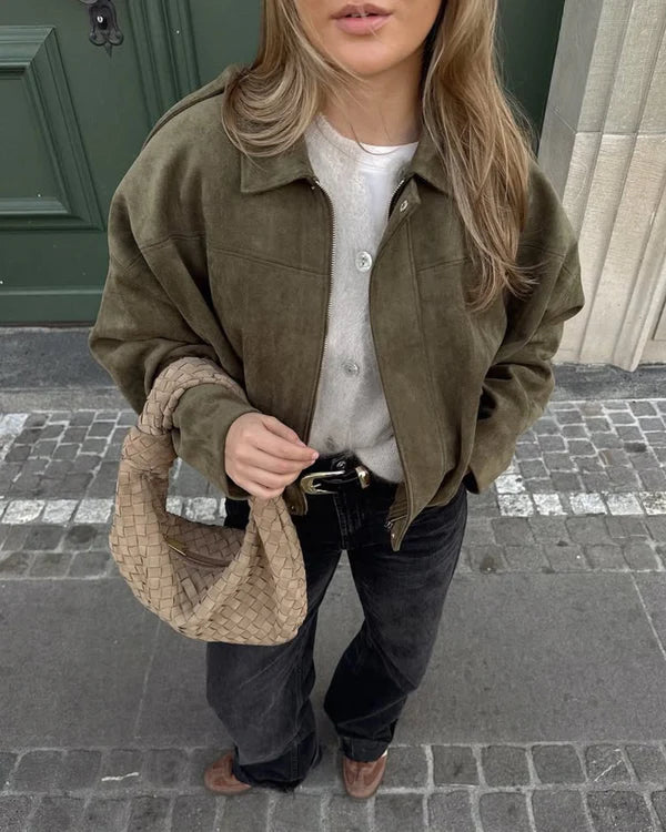 ADA - Veste bomber en simili daim