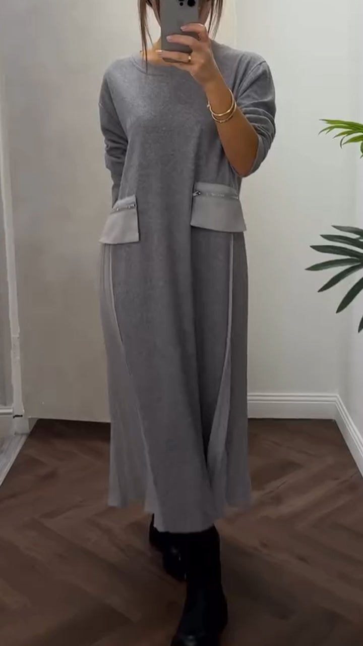 Celestine - Robe plissée à col rond