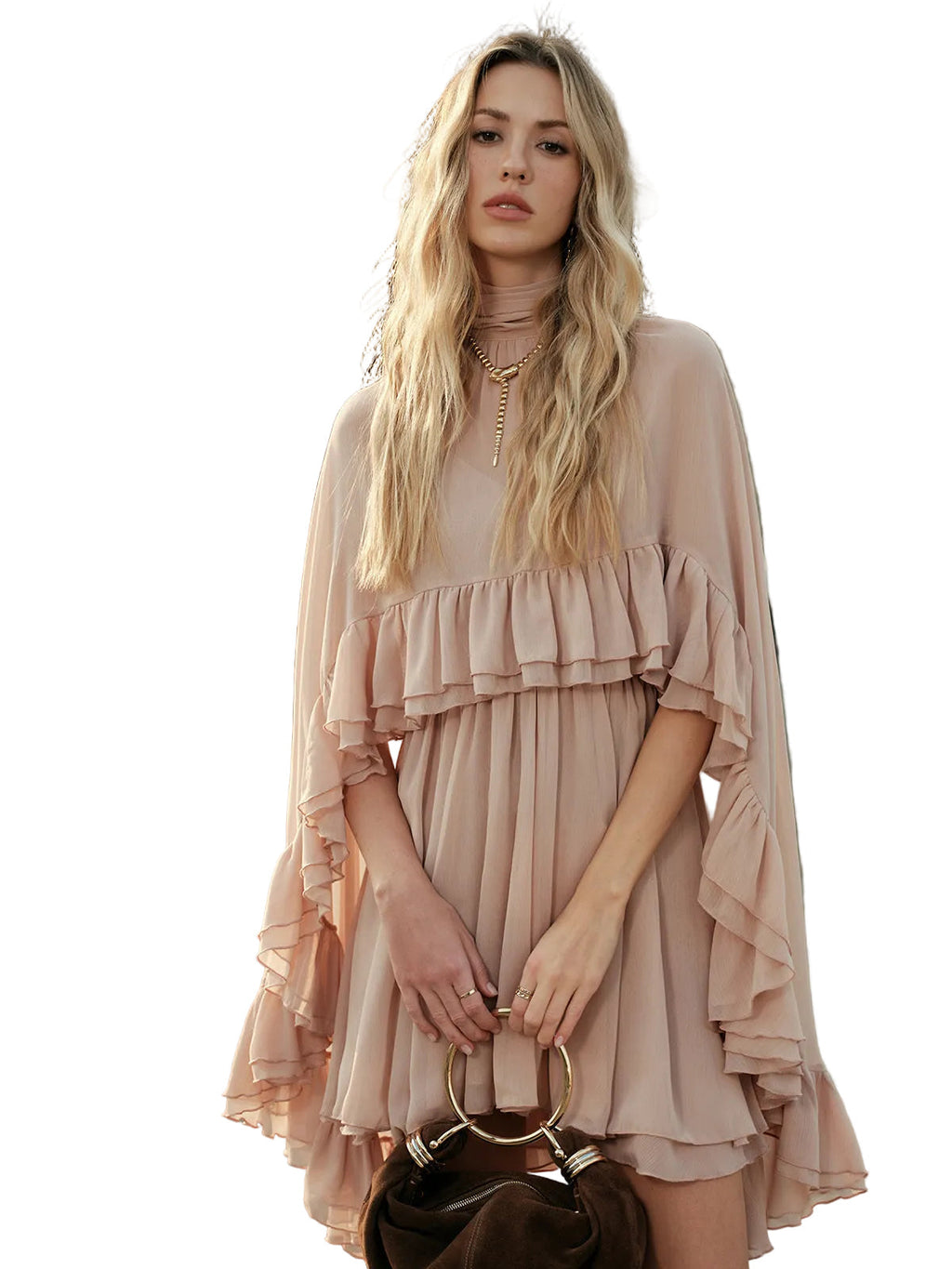 Kim - Robe cape en mousseline