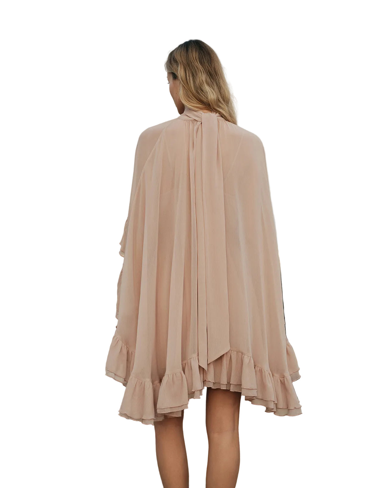 Kim - Robe cape en mousseline
