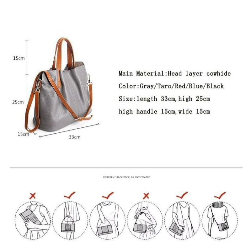 Alana - Sac à main en cuir véritable