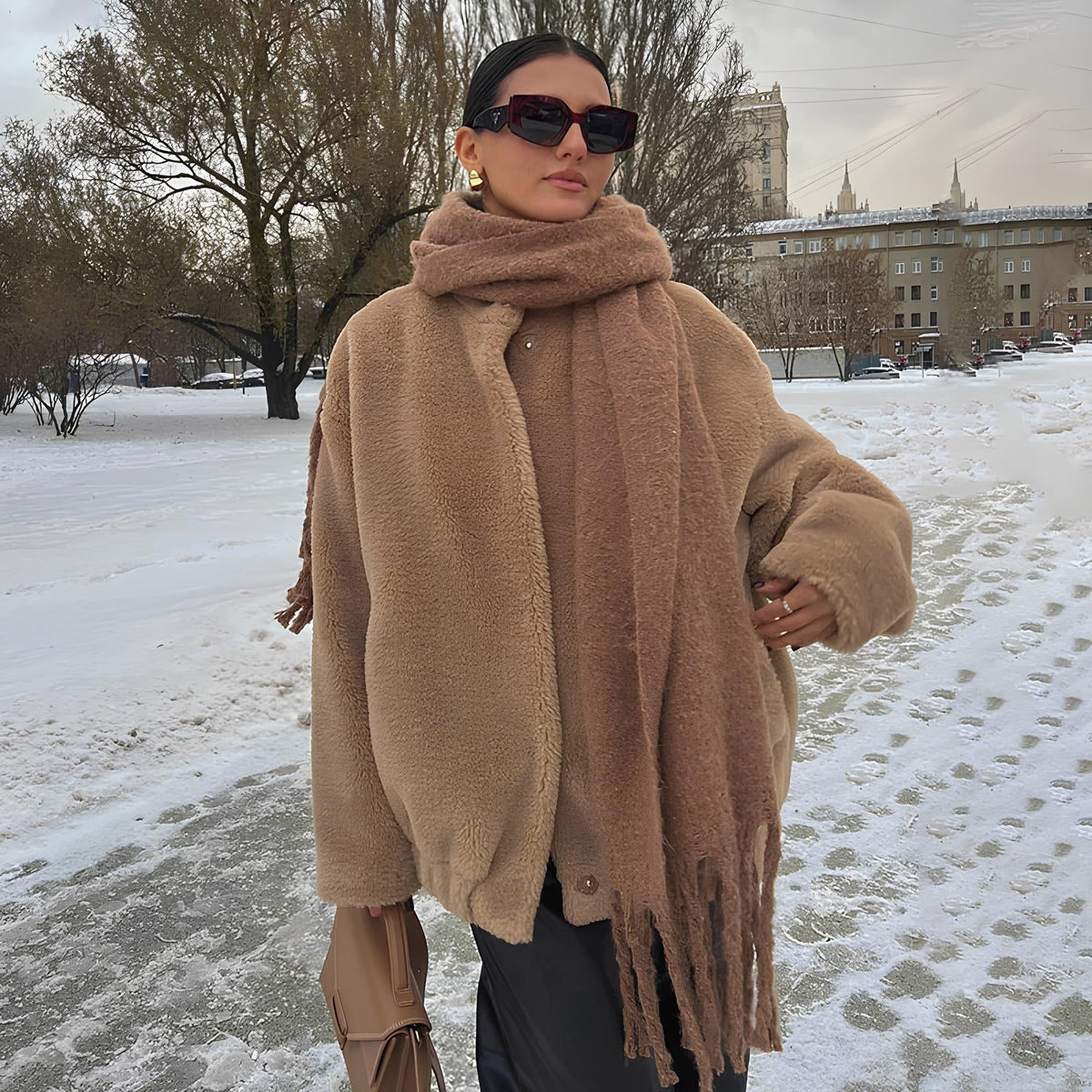 Jenny - Manteau chic en fausse fourrure Teddy Bear