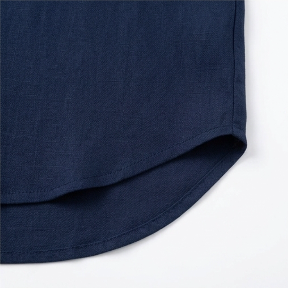 Wovena - Blouse légère à col en V et ourlet incurvé