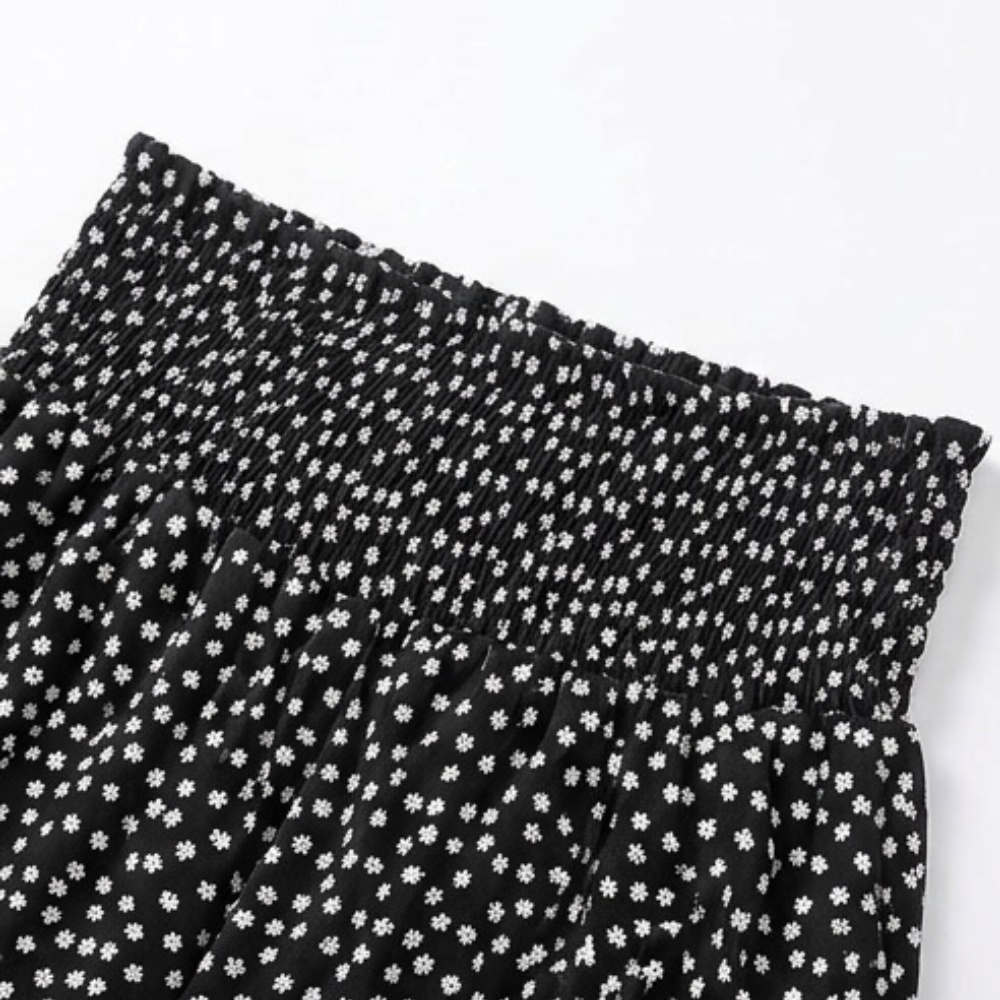 Velura - Pantalon smocké à jambe large et à volants