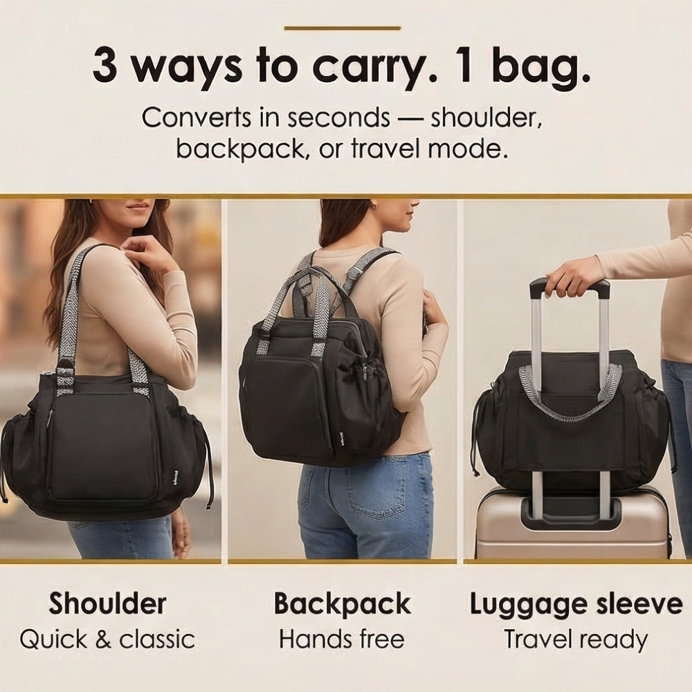Carrova - Fourre-tout organisé au quotidien avec sangles de sac à dos